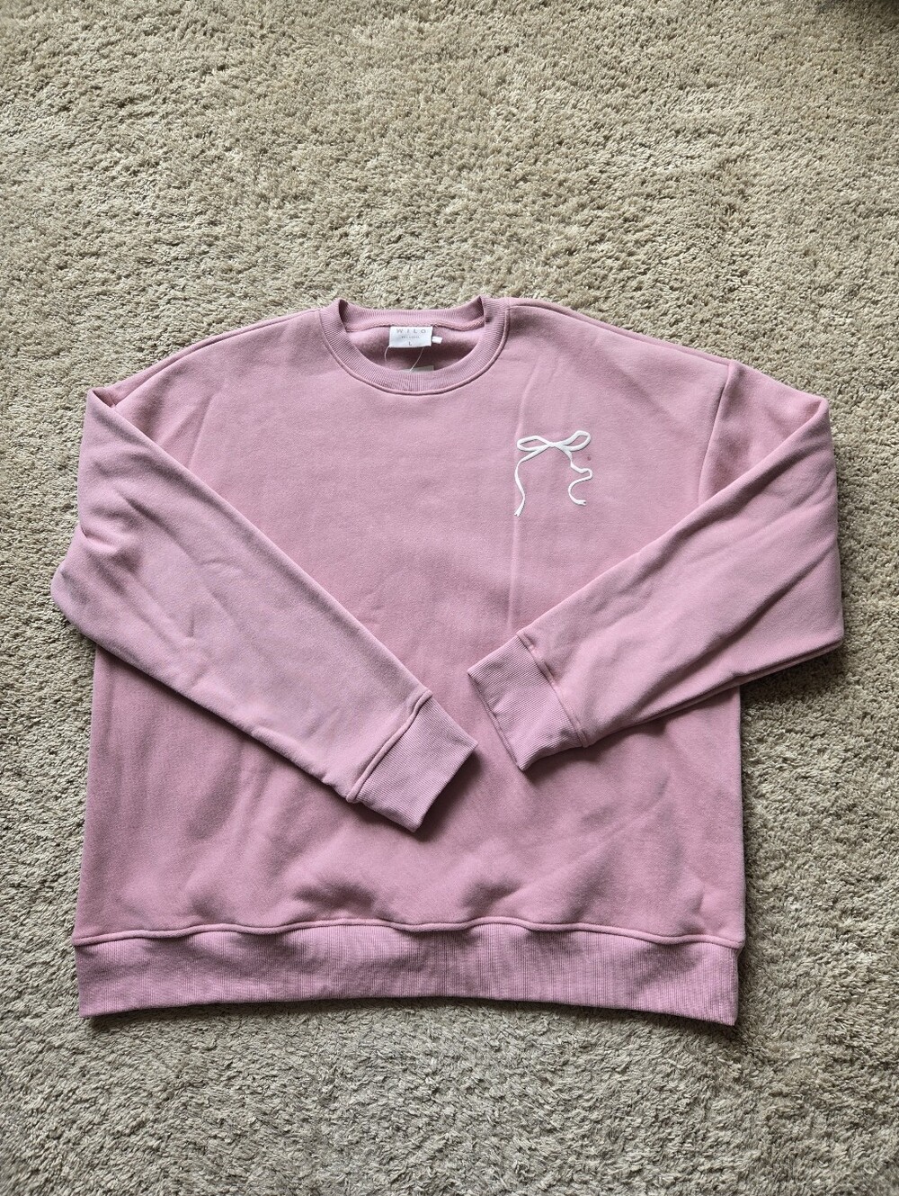 Wilo The Label Crew Neck Sweatshirt Womens L Pimk Pilates Pullover